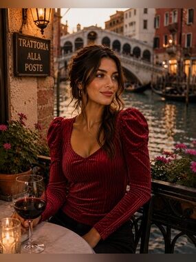 Wine Red Blouse
